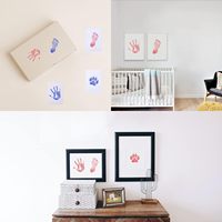 Sûr Non toxique sans contact peau infantile sans encre chat de compagnie chien empreinte de patte Souvenirs cadeaux rond famille mémoire tampon encreur nouveau-né cadeau de douche