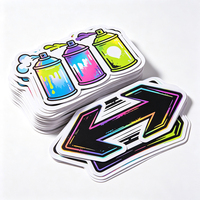 Autocollants de rue graffiti Haoxuan en PVC holographique, motif flèche, lettre abstraite, feuille néon, résistant à l'usure, UV sélectif