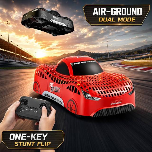 2.4G RC Flying Car Drone 2 in 1 Air-Ground Dual Mode Quadcopter Altitude Hold Stunt Drift Racing Vehicle RC Flying Car