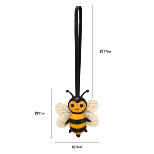 Novedad: Colgante para bolso hecho a mano — Lindo colgante de abeja de dibujos animados en 3D, hecho de cuero de cabra - Product Image 3