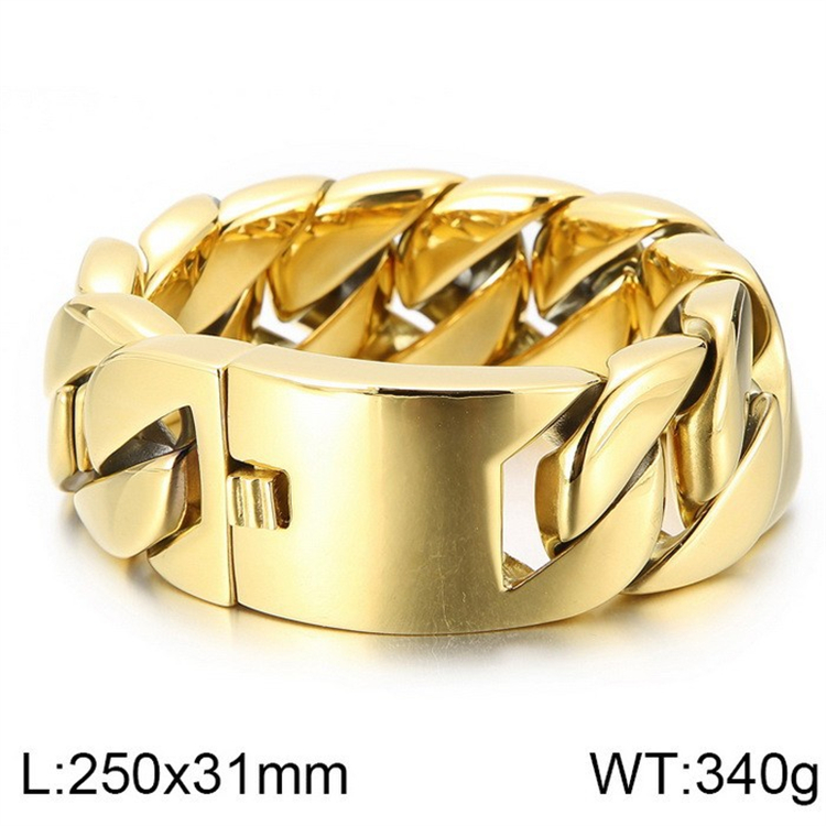 25*3.1*0.85cm-Bracelet doré brillant