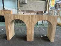 Table console moderne en pierre de travertin, meuble d'entrée pour villa, maison, appartement, hôtel, décoration de salon