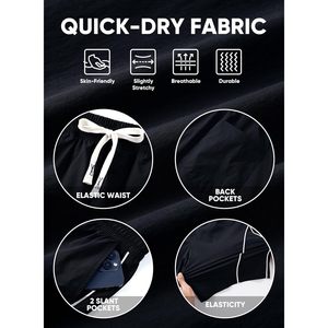 Shorts décontractés pour hommes FOXA, séchage rapide, taille élastique avec cordon de serrage, légers, vêtements de sport, shorts de plage, motif à rayures latérales - Product Image 5