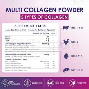 CHTNature supporto dei capelli della pelle tipo I, II, III, V, X Multi collagene idrolizzato peptidi in polvere - Product Image 2