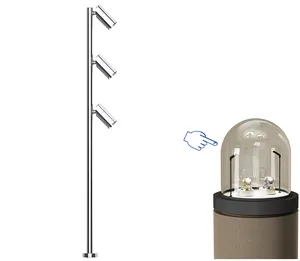 Lumière LED TRI-1360-001 pour vitrine de bijoux finition chromée projecteur de poteau debout réglable lumière de bijoux haute luminosité