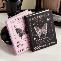 Carnet de poche A7 personnalisé avec motif papillon, reliure cousue, couverture rigide, mini-journal pour la vente en gros B2B et la papeterie scolaire