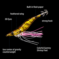 새로운 OEM 8 색 빛나는 나무 새우 미끼 3.5 # 오징어 EGI JIG 108mm 21.5g 바닷물 물고기 바다 보트 낚시