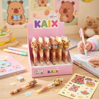 Juego de Bolígrafos de Gel Kawaii al por Mayor, Lindos Bolígrafos Retráctiles de Dibujos Animados de Animales, Tinta Negra y Azul de 0.5 mm, para la Escuela, Oficina, Papelería, Niños