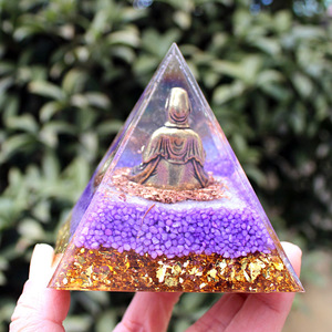 รูปปั้นพระพุทธรูปทรงพีระมิดเรซิ่นอีพ็อกซี่คริสตัล งานฝีมือประดับตกแต่งบ้าน ของสะสมแกะสลักภายในกวนอิมซีซา - Product Image 3