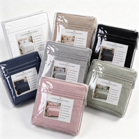 Ensemble de draps de lit 4 pièces brodés avec poches profondes pour hôtels de luxe à prix d'usine avec taies d'oreiller