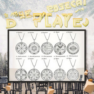 Sceau de Salomon <span class=keywords><strong>44</strong></span> Jupiter Mars Mercure Lune Saturne Soleil Vénus Amulette Collier pendentif en acier inoxydable - Product Image 3