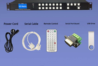 Conmutador de Matriz de Audio sin Pérdidas Hardrock WS-C-0404H4 de 4 Entradas y 4 Salidas 4K30Hz con Conmutación sin Interrupciones y Control Remoto Metálico