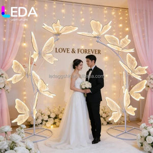 Mariposa LED amarilla de fábrica LEDA para decoración de eventos en interiores, gran fiesta de bodas para bodas - Product Image 6