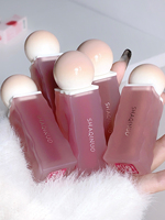 Gloss à lèvres longue tenue, végan, sans cruauté, effet brume douce, boue à lèvres mate velours, argile à lèvres unie, maquillage style mignon, échantillon gratuit