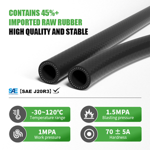 خرطوم مطاطي EPDM متعدد الأغراض بقطر 6-10 مم أسود اللون بصلابة 65A-75A مقاوم للأوزون والتقادم ودرجات الحرارة القصوى (-30 درجة مئوية إلى 120 درجة مئوية) - Product Image 2