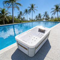 LOVIA Spa extérieur pas cher, meilleur jacuzzi extérieur, bain à remous hydromassant, baignoire à remous pour 1 personne, idéal pour villa, hôtel, extérieur