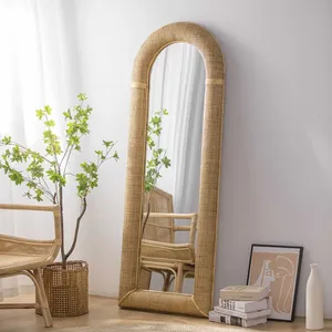 กระจกโค้งขนาดใหญ่สไตล์วินเทจสุดเก๋ทันสมัยสวยงามอุปกรณ์ตกแต่งกรอบกระจกแบบเต็มตัวใช้ในบ้าน - Product Image 1