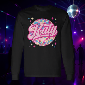 T-shirt à manches longues rétro personnalisé Katy, style années 80 - Product Image 3