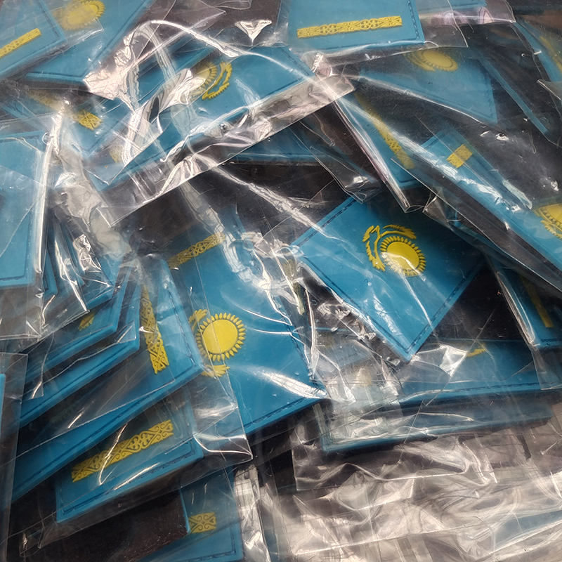 Kazakhstan National Flag Patch - PVC Rubber with Hook Badge