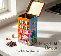 Boîte de rangement pour biscuits en métal réutilisable, design maison fantaisie, tirelire, pour emballage cadeau souvenir de vacances