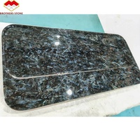 Luxe granit pierre marbre grande dalle moderne brésilien Phoenix plume bleu granit dessus de table et plaque décoration