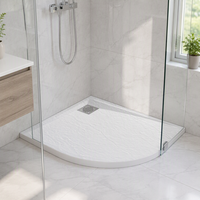 Base de douche en pierre artificielle moderne blanche antidérapante 800 x 800 avec installation facile et garantie de 5 ans pour salle de bain