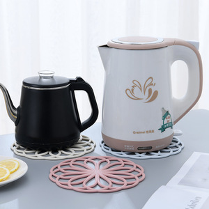 Silicone Hollowed Out Teacup Mats Round Anti Slip Heat Insulation Table Mats For Kitchen Bar Counter Pot Bowl Protection - Product Image 1