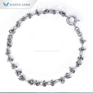 Tianyu 925 silver Knot Luxury Necklace with Clasp - Trendy Hip-Hop Style Party Necklace for Men and Women - Product Image 1