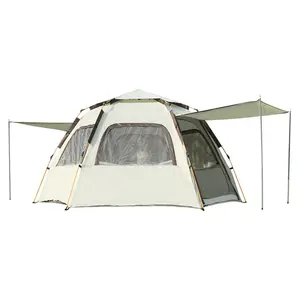 텐트 야외 캠핑 비치 휴대용 접이식 완전 자동 오픈 육각 캠핑 텐트 커스텀