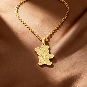 Hợp Thời Trang Bán Buôn Cá Nhân Thép Không Gỉ 18K Mạ Vàng Tùy Chỉnh Dễ Thương Phim Hoạt Hình Nhân Vật Vòng Cổ Đồ Trang Sức Thời Trang Phụ Nữ Quà Tặng - Product Image 3