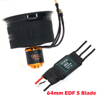 Moteur Brushless RC QX-MOTOR 64mm EDF 5 pales avec QF2611 Pro 4000KV 3200KV 2900KV CW CCW pour avion RC 3S 4S 6S