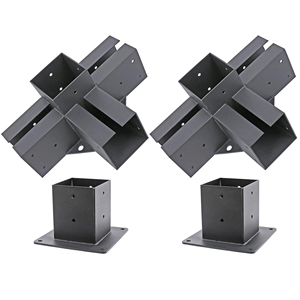 Log Cabin Outdoor <span class=keywords><strong>Pergola</strong></span> Hardware <span class=keywords><strong>Pergola</strong></span> Kit Supports 3 voies Angle droit <span class=keywords><strong>Coin</strong></span> DIY Post Base Poutres en <span class=keywords><strong>bois</strong></span> pour Gazebos - Product Image 1