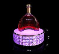 Support de présentation de bouteilles de vin lumineux en cristal pour bar KTV, créatif, circulaire, en forme de cœur, pour vin étranger, vin rouge