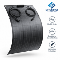 Panneau solaire flexible 120W, module solaire léger avec revêtement ETFE, design étanche pour camping-car, bateau, yacht, camping