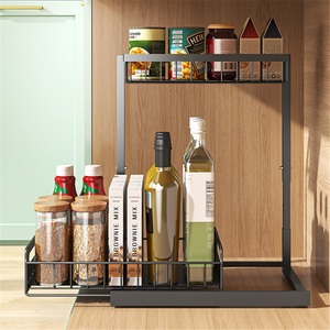 Supports de rangement portables modernes en fer pour cuisine et salle de bain, non pliables, à un seul niveau, pour égouttoir et assaisonnements - Product Image 3
