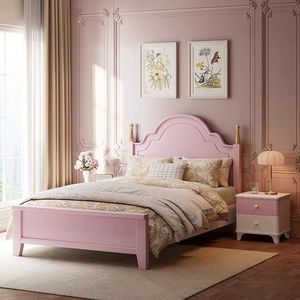 소년과 소녀를위한 두 개의 아름다운 부드러운 가방을위한 현대 블루 아메리칸 스타일 단단한 나무 침대 - Product Image 2