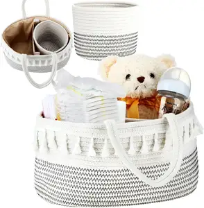 Set Van 2 Luiercaddy Organizer En Kinderkamer Opbergmanden, Draagbare Baby Aankleedmand Met Handvatten Baby Shower Geschenken Pasgeboren