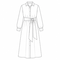 Robe chemise longue en lin ivoire, manches longues, col ouvert, ceinture large, longueur ras du sol, style méditerranéen, OEM, lavage lin