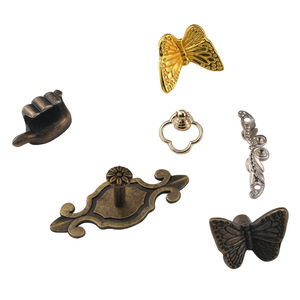 Tirador de gabinete de aleación de zinc con diseño de mariposa, estilo europeo antiguo, de un solo orificio, accesorio de ferretería duradero - Product Image 5