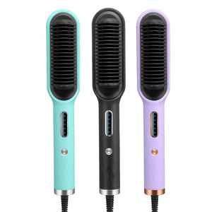 Peigne coiffant électrique, lisseur et boucleur de cheveux avec contrôle numérique de la température pour utilisation sur cheveux secs et humides - Product Image 4
