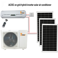 Climatisation solaire hybride à onduleur DC, capacité de chauffage 9000 BTU et 10000 BTU, système split avec efficacité énergétique de 80-90%, COP 5.2
