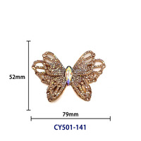 Fleur de chaussure en forme de papillon avec strass - Accessoires décoratifs pour le dessus des chaussures à talons hauts pour femmes