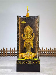 गैनेश ने एलईडी रोशनी के साथ पानी के फव्वारे को आशीर्वाद दिया-दक्षिण-पूर्व एशियाई हाथी देवता घर, कार्यालय के सजावट के लिए - Product Image 2