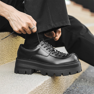 Chaussures de luxe pour femmes, chaussures décontractées tendance à lacets pour hommes, à bout rond et plateforme pour augmenter la taille - Product Image 5