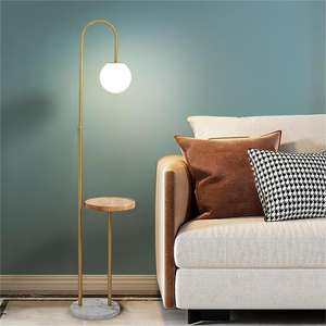 Lampe de chevet de chambre à coucher <span class=keywords><strong>boule</strong></span> crème dorée lampe de sol de haute qualité salon salle à manger lampe de table moderne pour décoration intérieure d'hôtel - Product Image 1