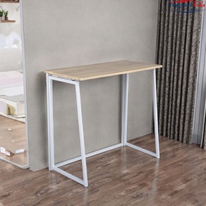 Bureau d'ordinateur portable pliable en fer avec plateau en bois, design moderne, idéal pour l'apprentissage des enfants et le bureau à domicile - Product Image 5