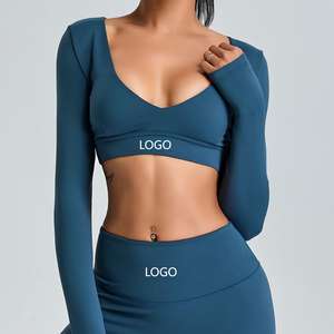 Sweat-shirts à manches courtes pour femmes, coupe ajustée, respirants, légers, avec logo personnalisé, nouveaux styles, col rond, pour la salle de sport - Product Image 3