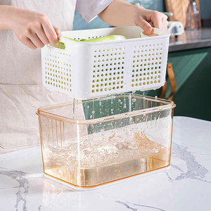 <strong>Time</strong> <strong>Lock</strong> Fresh Drain Basket Storage Box BPA-Free Fresh <strong>Containers</strong> Fridge <strong>Containers</strong> with Draining Baskets - Product Image 3