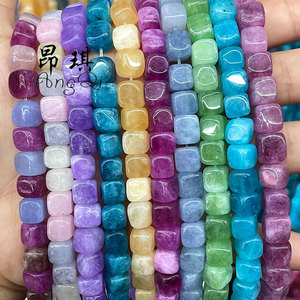 <span class=keywords><strong>Pierre</strong></span> naturelle 8mm couleur calcédoine Cube perles en vrac bijoux à bricoler soi-même Bracelet voiture sac suspendus accessoires en gros - Product Image 3