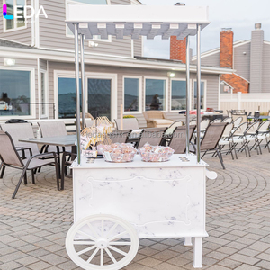 Carrito de Dulces LEDA Moderno y Personalizado para Decoración de Bodas y Fiestas, Carrito Móvil de Acrílico Blanco para Copas de Champán - Product Image 2